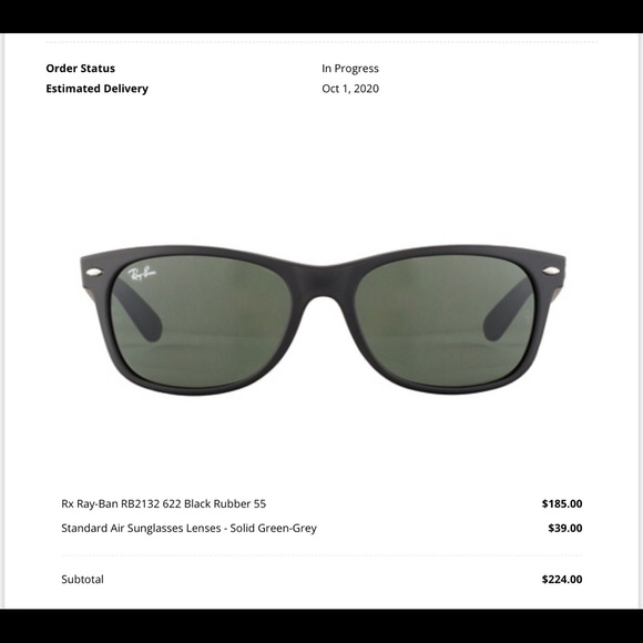 Ray Ban Black Rubber Sunglasses - Picture 2 of 2